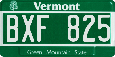 VT license plate BXF825