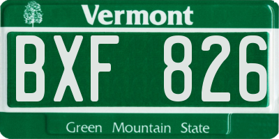 VT license plate BXF826