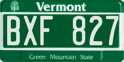 VT license plate BXF827