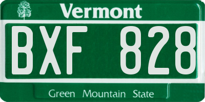 VT license plate BXF828