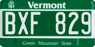 VT license plate BXF829