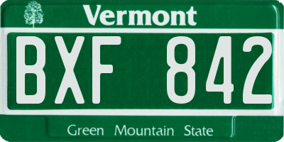 VT license plate BXF842