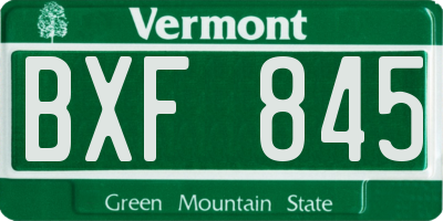 VT license plate BXF845
