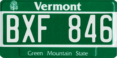 VT license plate BXF846