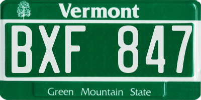 VT license plate BXF847