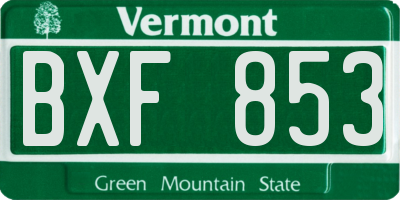VT license plate BXF853