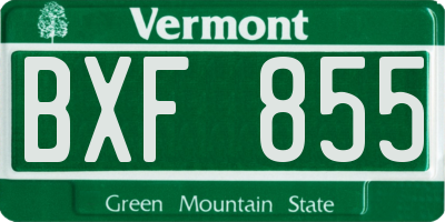 VT license plate BXF855