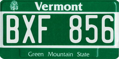 VT license plate BXF856