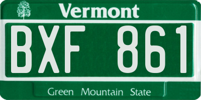 VT license plate BXF861
