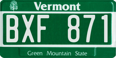VT license plate BXF871