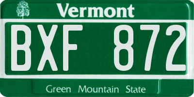 VT license plate BXF872