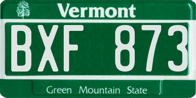 VT license plate BXF873