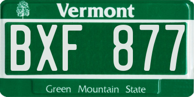 VT license plate BXF877