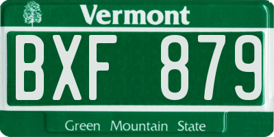 VT license plate BXF879