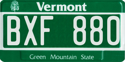 VT license plate BXF880