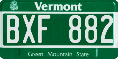 VT license plate BXF882