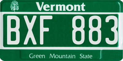 VT license plate BXF883