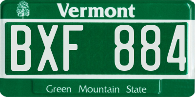 VT license plate BXF884