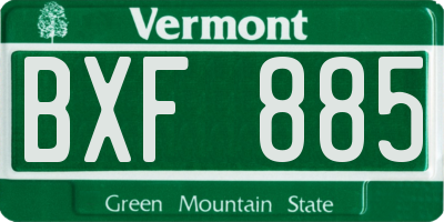 VT license plate BXF885