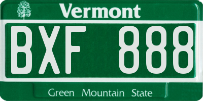 VT license plate BXF888