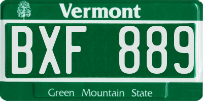 VT license plate BXF889