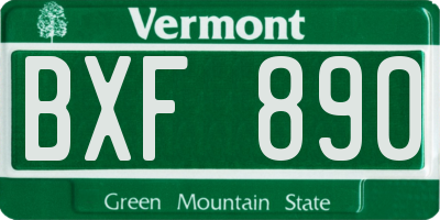 VT license plate BXF890