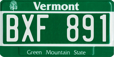 VT license plate BXF891