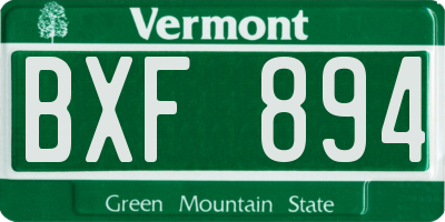 VT license plate BXF894