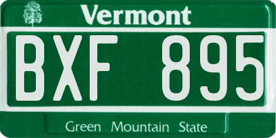 VT license plate BXF895