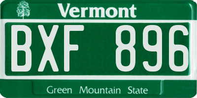 VT license plate BXF896