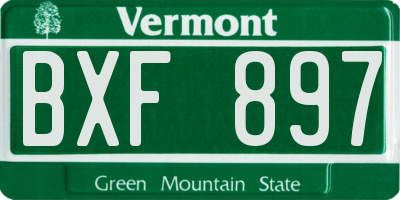 VT license plate BXF897