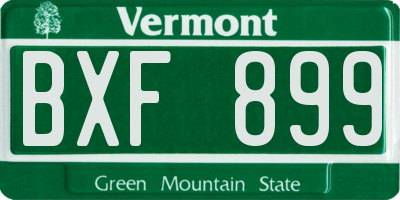 VT license plate BXF899