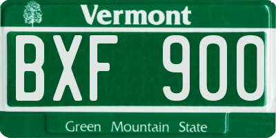 VT license plate BXF900