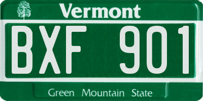 VT license plate BXF901
