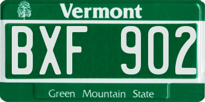 VT license plate BXF902