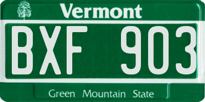 VT license plate BXF903