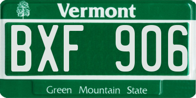 VT license plate BXF906