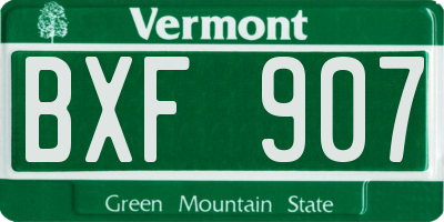 VT license plate BXF907