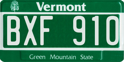 VT license plate BXF910