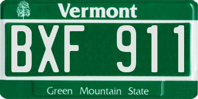 VT license plate BXF911