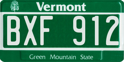 VT license plate BXF912