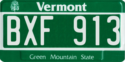 VT license plate BXF913