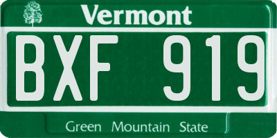 VT license plate BXF919