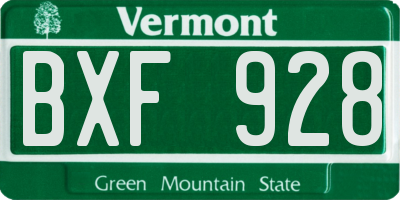 VT license plate BXF928