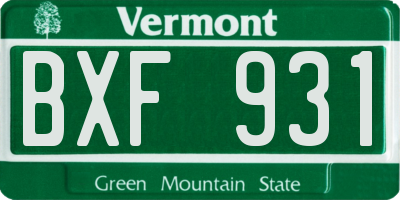 VT license plate BXF931
