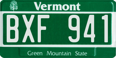 VT license plate BXF941