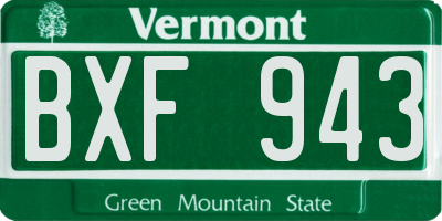 VT license plate BXF943