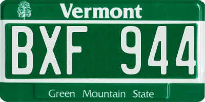 VT license plate BXF944