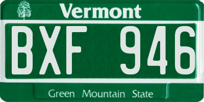 VT license plate BXF946