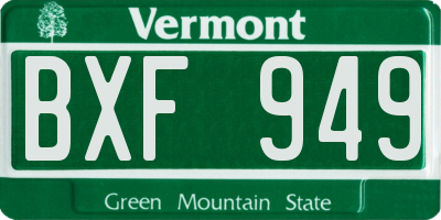 VT license plate BXF949